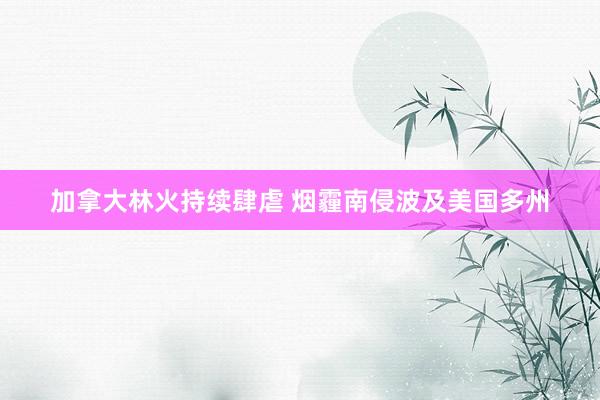 加拿大林火持续肆虐 烟霾南侵波及美国多州
