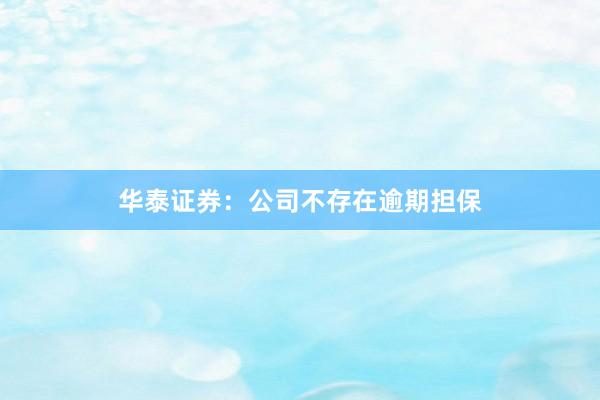 华泰证券：公司不存在逾期担保