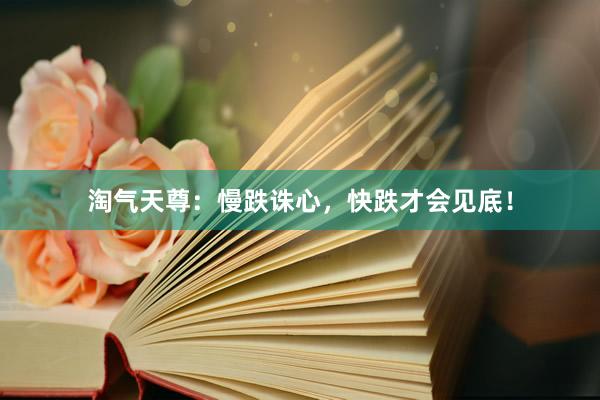淘气天尊：慢跌诛心，快跌才会见底！