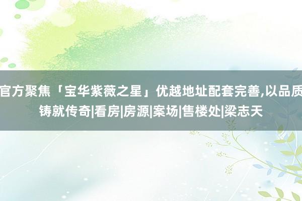 官方聚焦「宝华紫薇之星」优越地址配套完善,以品质铸就传奇|看房|房源|案场|售楼处|梁志天