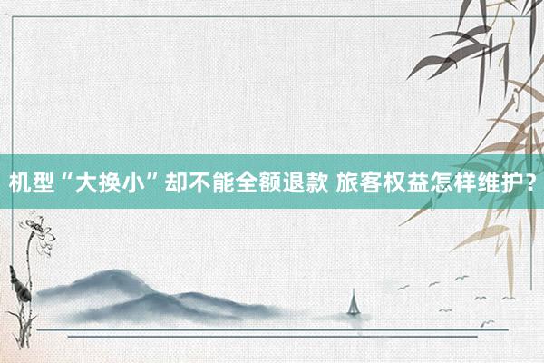机型“大换小”却不能全额退款 旅客权益怎样维护？