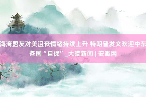 海湾盟友对美沮丧情绪持续上升 特朗普发文欢迎中东各国“自保”_大皖新闻 | 安徽网