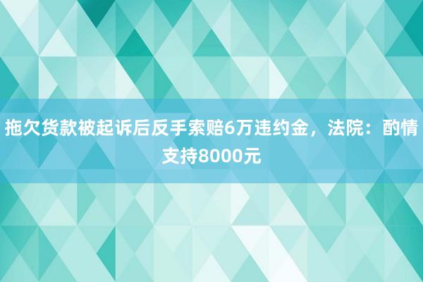 拖欠货款被起诉后反手索赔6万违约金，法院：酌情支持8000元