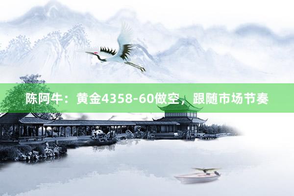 陈阿牛：黄金4358-60做空，跟随市场节奏