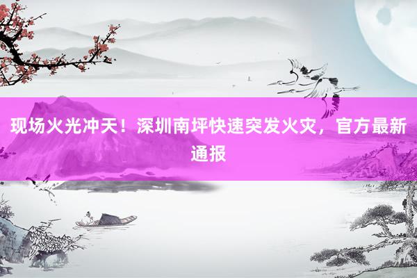 现场火光冲天！深圳南坪快速突发火灾，官方最新通报