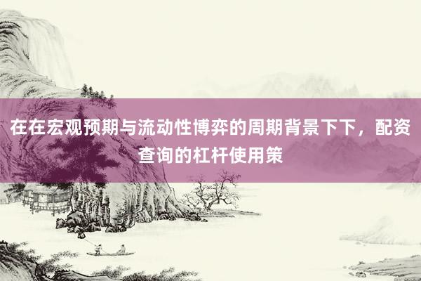 在在宏观预期与流动性博弈的周期背景下下，配资查询的杠杆使用策