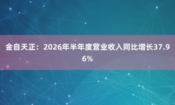 金自天正：2026年半年度营业收入同比增长37.96%