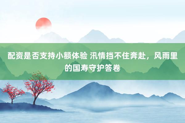 配资是否支持小额体验 汛情挡不住奔赴,风雨里的国寿守护答卷