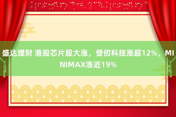 盛达理财 港股芯片股大涨,壁仞科技涨超12%,MINIMAX涨近19%