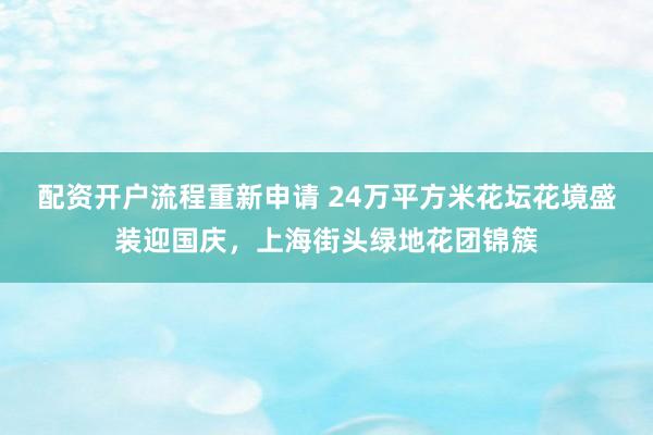 配资开户流程重新申请 24万平方米花坛花境盛装迎国庆，上海街头绿地花团锦簇