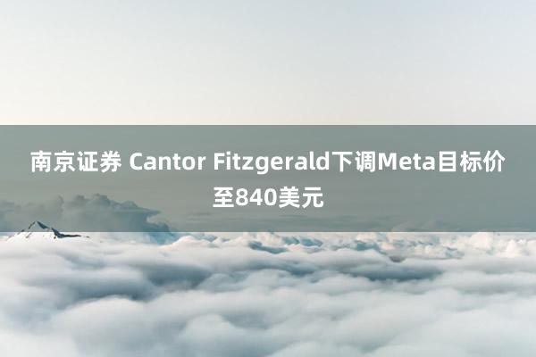 南京证券 Cantor Fitzgerald下调Meta目标价至840美元