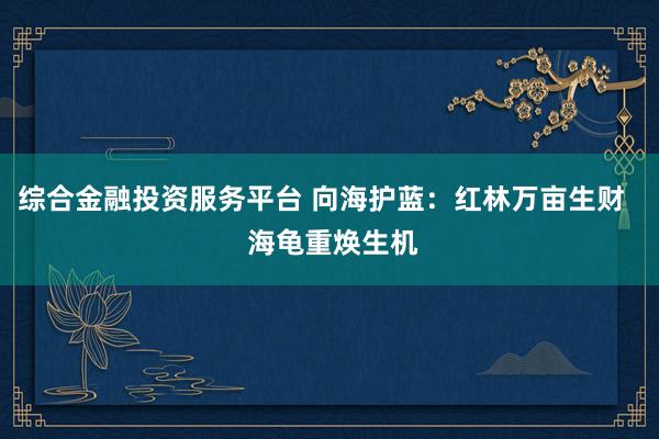 综合金融投资服务平台 向海护蓝：红林万亩生财   海龟重焕生机